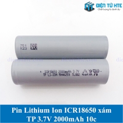 Pin Lithium Ion ICR18650 18650 2000mAh xả 10c TP Xám