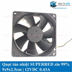 Quạt tản nhiệt DC 12V 0.43A Superred 9x9x2.5cm