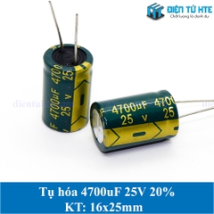 Tụ hóa tần số cao 4700uF 25V 20% kích thước 16x25mm