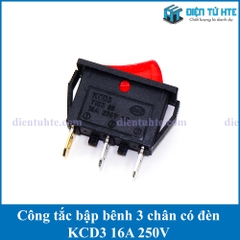 Công tắc bập bênh KCD3 KCD3-101N 3 chân 250V 16A có đèn