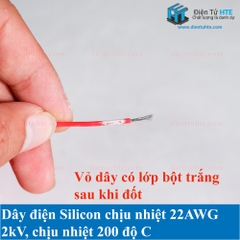 Dây điện Silicon chịu nhiệt siêu mềm 22AWG nhiều màu 1 mét
