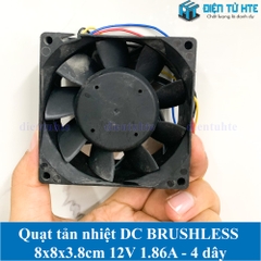 Quạt tản nhiệt DC Brushless PFB0812UHE 8x8x3.8cm 12V 1.86A 4 dây - khởi động mềm