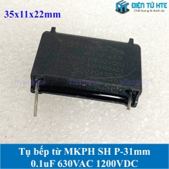 Tụ bếp từ  MKPH SH 0.1uF 5% 630VAC 1200DC pitch 31mm Đen size 35x11x22mm
