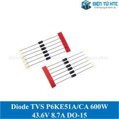 Diode TVS 600W VR 43.6V 8.7A P6KE51CA P6KE51A - chân cắm DO-15