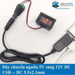 Cáp chuyển đổi nguồn USB 5V sang 12V