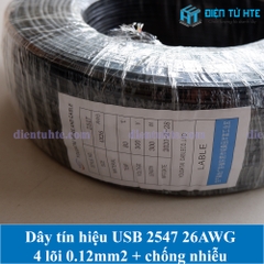 Dây tín hiệu 2547 USB 4 lõi 0.12mm2 có chống nhiễu lõi 26AWG vỏ PVC