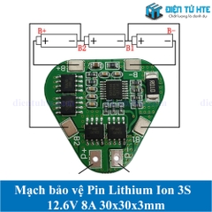 Mạch bảo vệ Pin 3S 12.6V dòng tải 8A 30x30x3mm