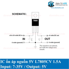 IC ổn áp nguồn L7805CV 5V 1.5A TO-220