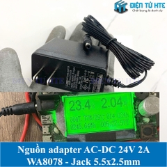 Adapter nguồn AC-DC WA8078 24V 2A Jack DC 5.5x2.5mm dây dài 1.2m