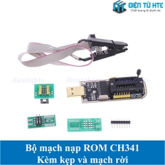 [BỘ] Mạch nạp ROM FLASH EEPROM SPI giao tiếp USB CH341 kèm kẹp và mạch nạp rời