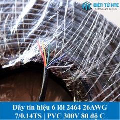 Dây tín hiệu 6 lõi 2464 26AWG 7*0.14TS vỏ PVC 80 độ OD 4.5mm