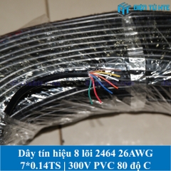 Dây tín hiệu 8 lõi 2464 26AWG 7*0.14TS vỏ PVC 80 độ OD 5.1mm