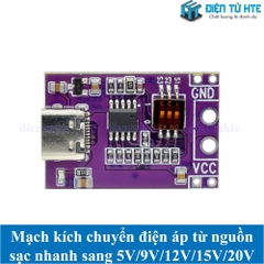 Module kích, chuyển đổi ngõ ra USB Type-C chuẩn sạc nhanh sang ngõ ra điện áp 5V/9V/12V/15V/20V