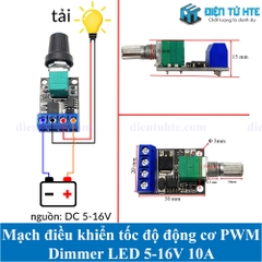 Mạch điều khiển tốc độ động cơ PWM - dimmer LED DC 5-16V 10A