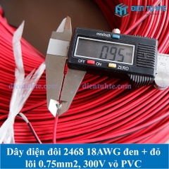 Dây điện đôi 2468 18AWG 2 màu đỏ - đen lõi 0.75mm2 vỏ PVC