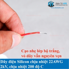 Dây điện Silicon chịu nhiệt siêu mềm 22AWG nhiều màu 1 mét
