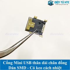 Cổng mini USB SMD 5P - chân đồng thân dài