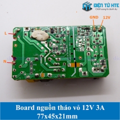 Board nguồn tháo vỏ 12V 3A 77x45x21mm
