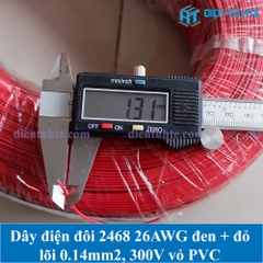 Dây điện đôi 2468 đỏ - đen 26AWG lõi 0.15mm2 vỏ PVC