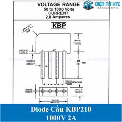 Diode cầu KBP210 2A 1000V chân cắm SEP