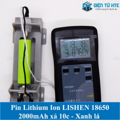 Pin Lithium Ion LISHEN 18650 2000mAh xả 10c - Xanh lá