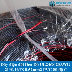 Dây điện đôi đỏ đen 2468 20AWG 21/0.16TS 0.52mm2 vỏ PVC 80 độ C