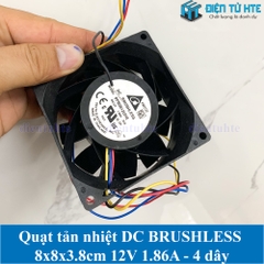 Quạt tản nhiệt DC Brushless PFB0812UHE 8x8x3.8cm 12V 1.86A 4 dây - khởi động mềm