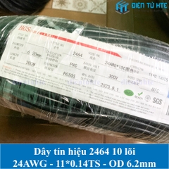 Dây tín hiệu 10 lõi 2464 24AWG 11*0.14TS vỏ PVC 80 độ OD 6.2mm