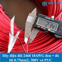 Dây điện đôi 2468 18AWG 2 màu đỏ - đen lõi 0.75mm2 vỏ PVC