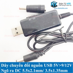 Dây chuyển đổi nguồn USB 5V sang 9V 12V loại tốt KWS-912V