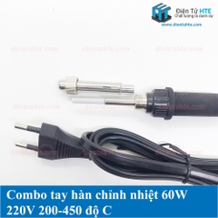 Bộ tay hàn chỉnh nhiệt 60W 220V kèm 5 mũi và nhựa thông