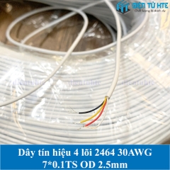 Dây tín hiệu 4 lõi 2464 30AWG 7*0.10TS vỏ PVC 80 độ OD 2.5mm - vỏ trắng