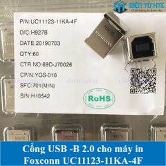 Cổng USB B 2.0 cho máy in FOXCONN UC11123-11KA-4F 4 chân cắm vuông góc 90 độ