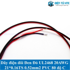 Dây điện đôi đỏ đen 2468 20AWG 21/0.16TS 0.52mm2 vỏ PVC 80 độ C