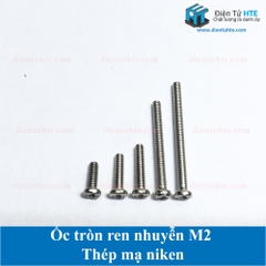 Ốc tròn ren nhuyễn M2 thép mạ niken PM2x10 dài 10mm