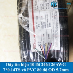 Dây tín hiệu 10 lõi 2464 26AWG 7*0.14TS vỏ PVC 80 độ OD 5.7mm