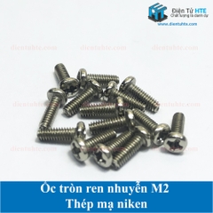 Ốc tròn ren nhuyễn M2 thép mạ niken PM2x8 dài 8mm