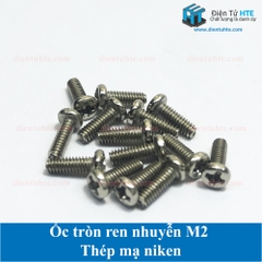 Ốc tròn ren nhuyễn M2 thép mạ niken Mã PM