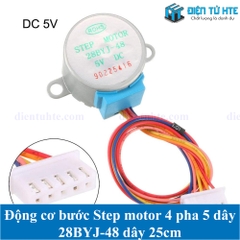 Động cơ bước Stepper motor 4 pha 5 dây 28BYJ-48 5V 12V dây 25cm