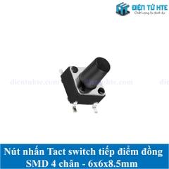 Nút nhấn 4 chân dán SMD tiếp điểm đồng 6x6x6 mm