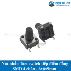 Nút nhấn 4 chân dán SMD tiếp điểm đồng 6x6x6 mm