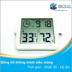 Đồng hồ Thời gian - Nhiệt độ - Độ ẩm siêu mỏng