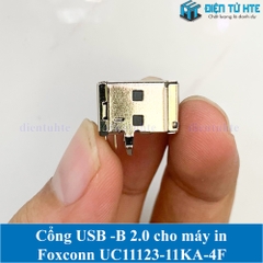 Cổng USB B 2.0 cho máy in FOXCONN UC11123-11KA-4F 4 chân cắm vuông góc 90 độ