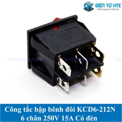 Công tắc bập bênh đôi ON-OFF KCD6 KCD8 6 chân 250V 16A Có đèn