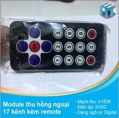 Module thu hồng ngoại kèm remote 17 kênh