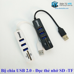 Hub chia USB 2.0 kèm đầu đọc thẻ nhớ SD TF COMBO