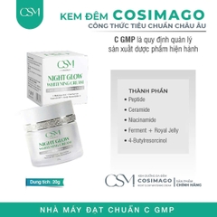 Cosimago Kem Dưỡng Trắng Da Ban Đêm Night Glow Whitening Cream 20g - Cấp Ẩm Khóa Ẩm Hỗ Trợ Phục Hồi Da Khô Yếu