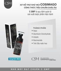 Xịt khử mùi kiềm mồ hôi & khử thâm Cơ Thể ( Nách ,Chân ) Cosimago Pro 60ml ( màu Xám pro ) giúp cơ thể khô thoáng sạch thơm cả ngày