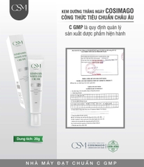 Kem Dưỡng Trắng Ban Ngày COSIMAGO LUMINOUS WHITE DAY CREAM 20gr - Nâng Tone Chống Nắng - Dưỡng Sáng Da - Cấp Ẩm - Phục Hồi Da