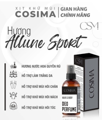 Xịt khử mùi hôi cơ thể (nách , chân ) Cosima 60ml màu Xám